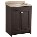 Delridge 24 in. W x 35 in. H x 19 in. D Bathroom Vanity in Chocolate with Solid Surface Vanity Top in Caramel