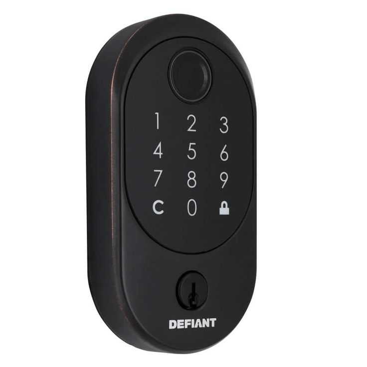 Defiant Hubspace Aged Bronze Round Biometric Fingerprint Electronic Touchpad Deadbolt