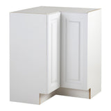 Benton Assembled 27.6 in. x 27.6 in. x 34.5 in. Lazy Susan Corner Base Cabinet in White - Super Arbor