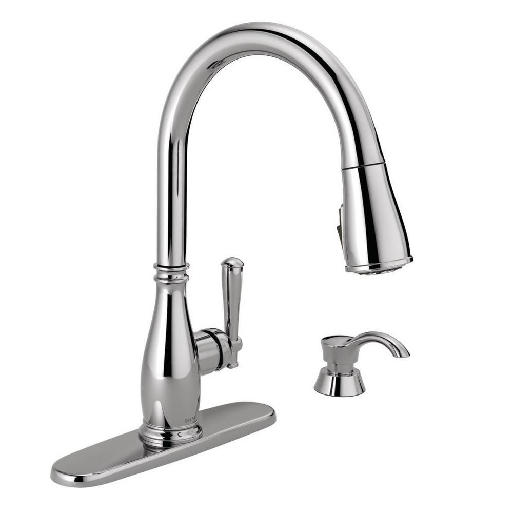 Charmaine Single-Handle Pull-Down Sprayer Kitchen Faucet with Touch2O and ShieldSpray Technologies in Venetian Bronze - Super Arbor