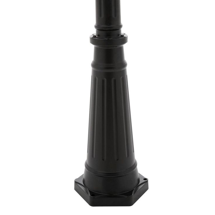 Victorian Bulb Series 3-Head Black Integrated LED Outdoor Solar Lamp Post with the GS Solar LED Light Bulb