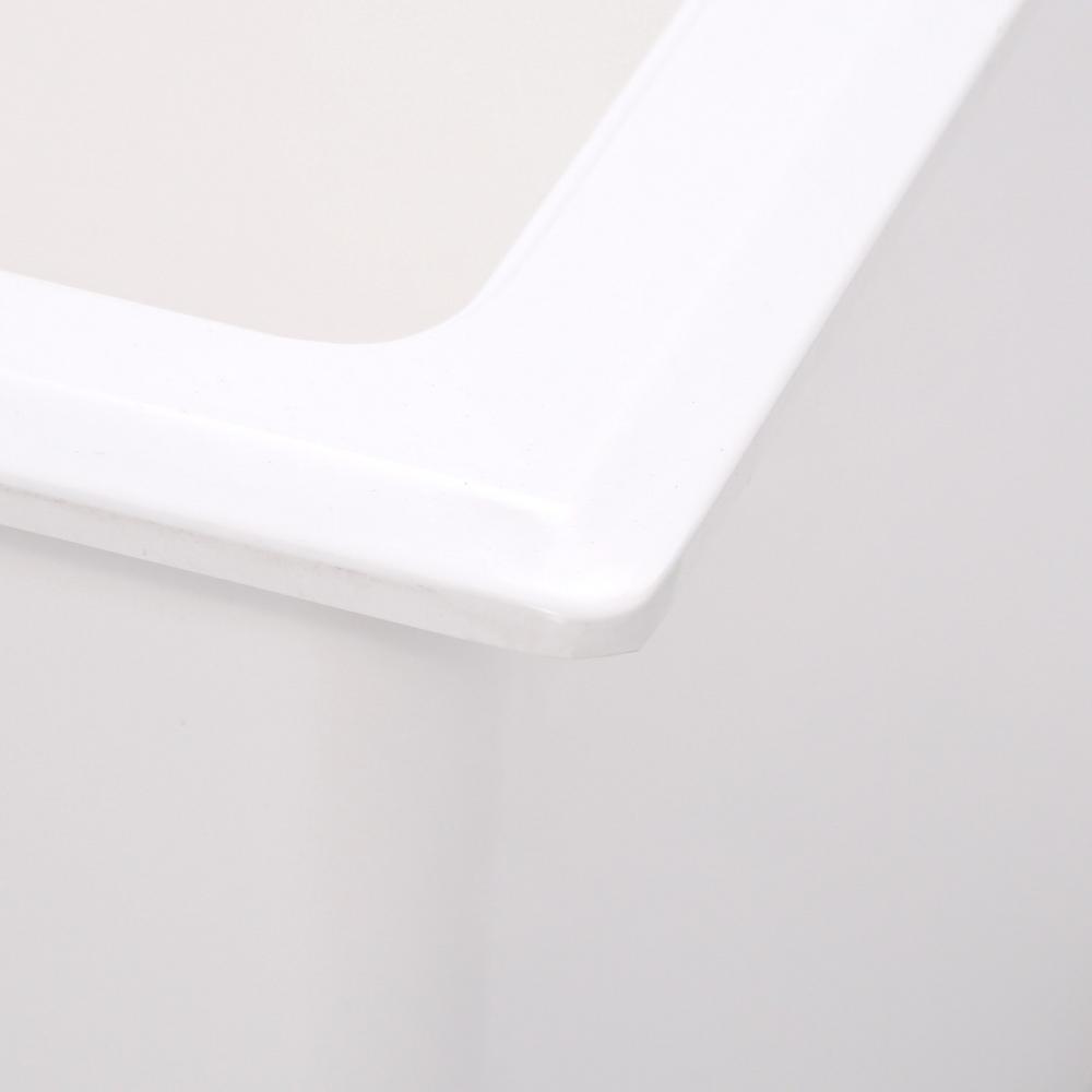 Laundry Bathtub 24.5 in. x 22 in. Self-Rimming, Compression Molded Stone, White - Super Arbor