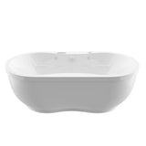 Agate Diamond Series 6 ft. Acrylic Center Drain Flatbottom Whirlpool Freestanding Bathtub in White - Super Arbor