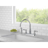 Foundations 2-Handle Standard Kitchen Faucet with Side Sprayer in Chrome - Super Arbor