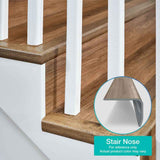 PERFORMANCE ACCESSORIES Feather Vinyl Stair Nose Molding — 1.32 in. Thick x 1.88 in. Wide x 78.7 in. Length