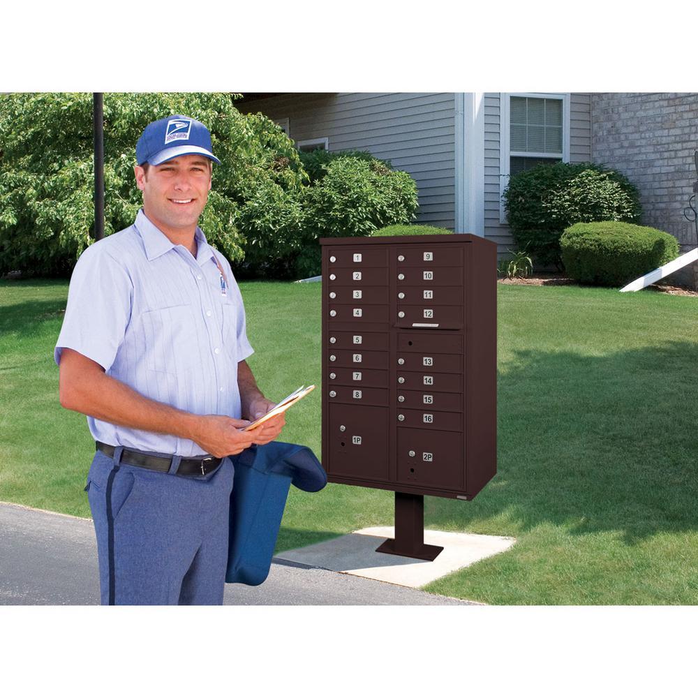 16 Door CBU with Pedestal in Bronze - Super Arbor