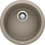 RONDO Dual Mount Granite Composite 17.69 in. Single Bowl Bar Sink in Anthracite
