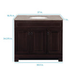Style Selections Gladmere 36.5-in Java Single Sink Bathroom Vanity with Nutmeg Solid Surface Top