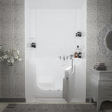 Nova Wheelchair Access 5 ft. Walk-in Whirlpool and Air Bathtub with 6 in. Tile Easy Up Adhesive Wall Surround in White - Super Arbor
