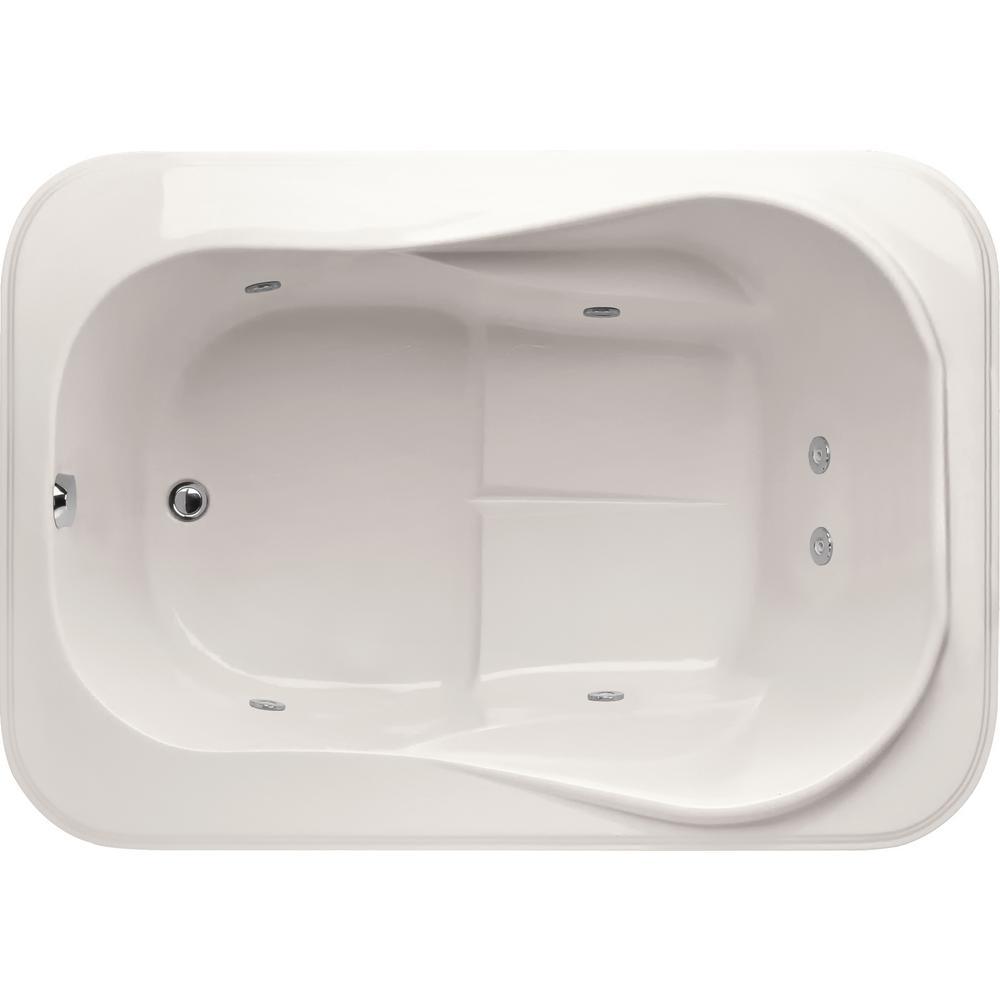 Cassi 60 in. x 42 in. Rectangular Drop-in Air Bath and Whirlpool Bathtub in White - Super Arbor