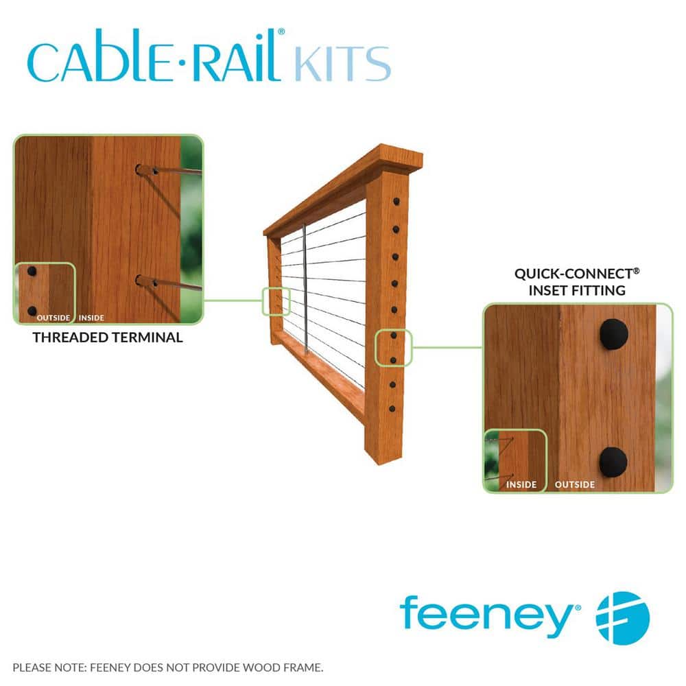 Feeney 5 ft. Stainless Steel Cable Assembly Kit for Cable Railing System