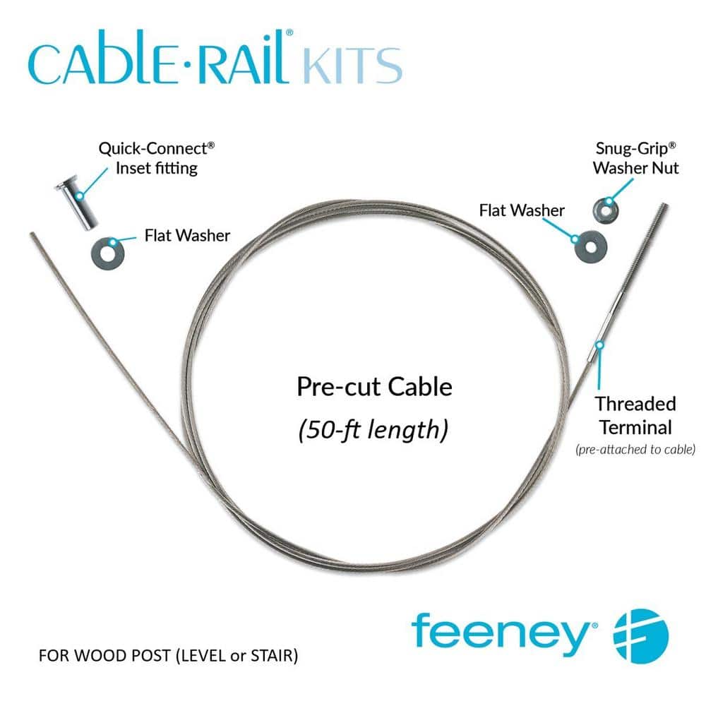 Feeney 50 ft. Stainless Steel Cable Assembly Kit for Cable Railing System