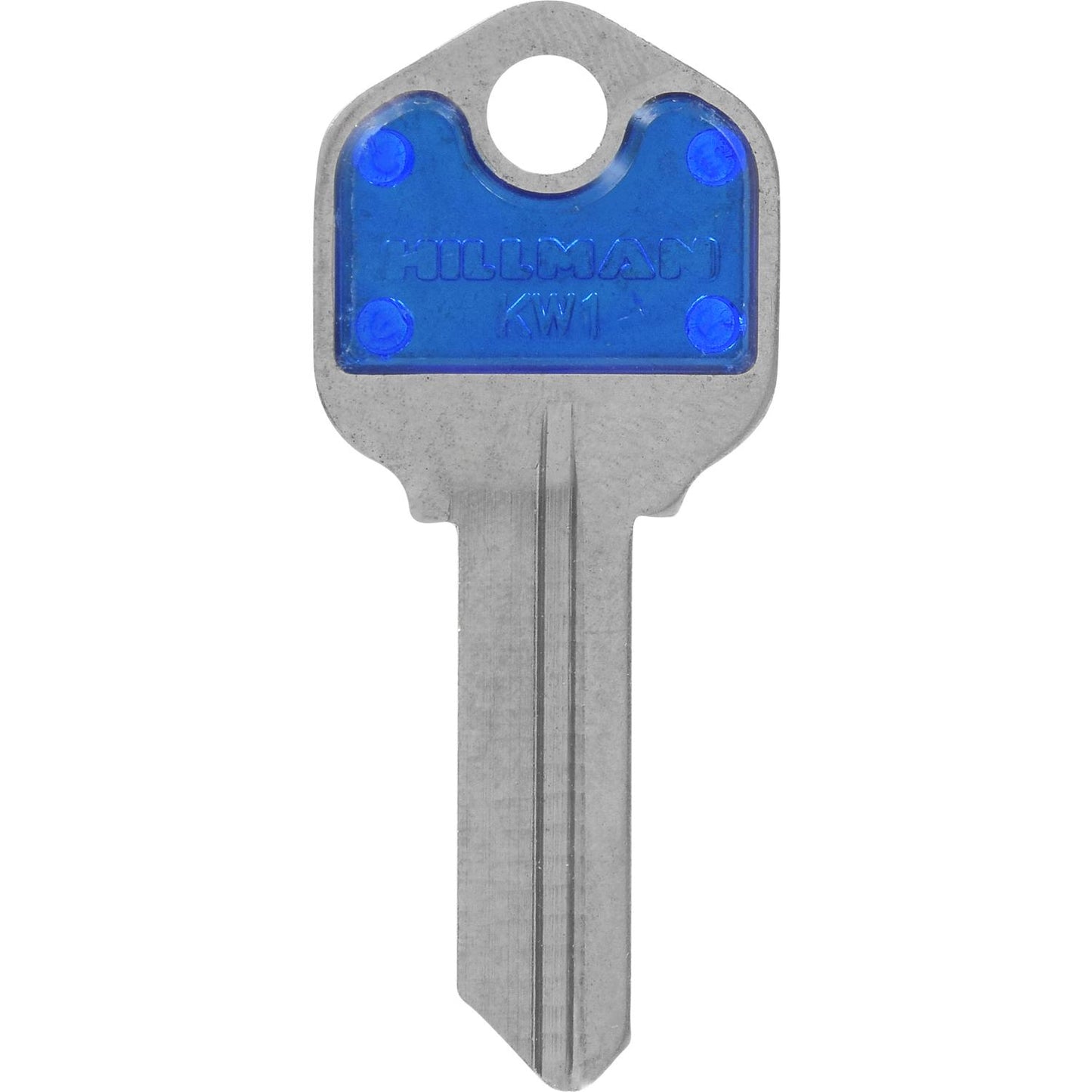 Hillman ColorPlus House/Office Key Blank, Single (Blue, Brass)