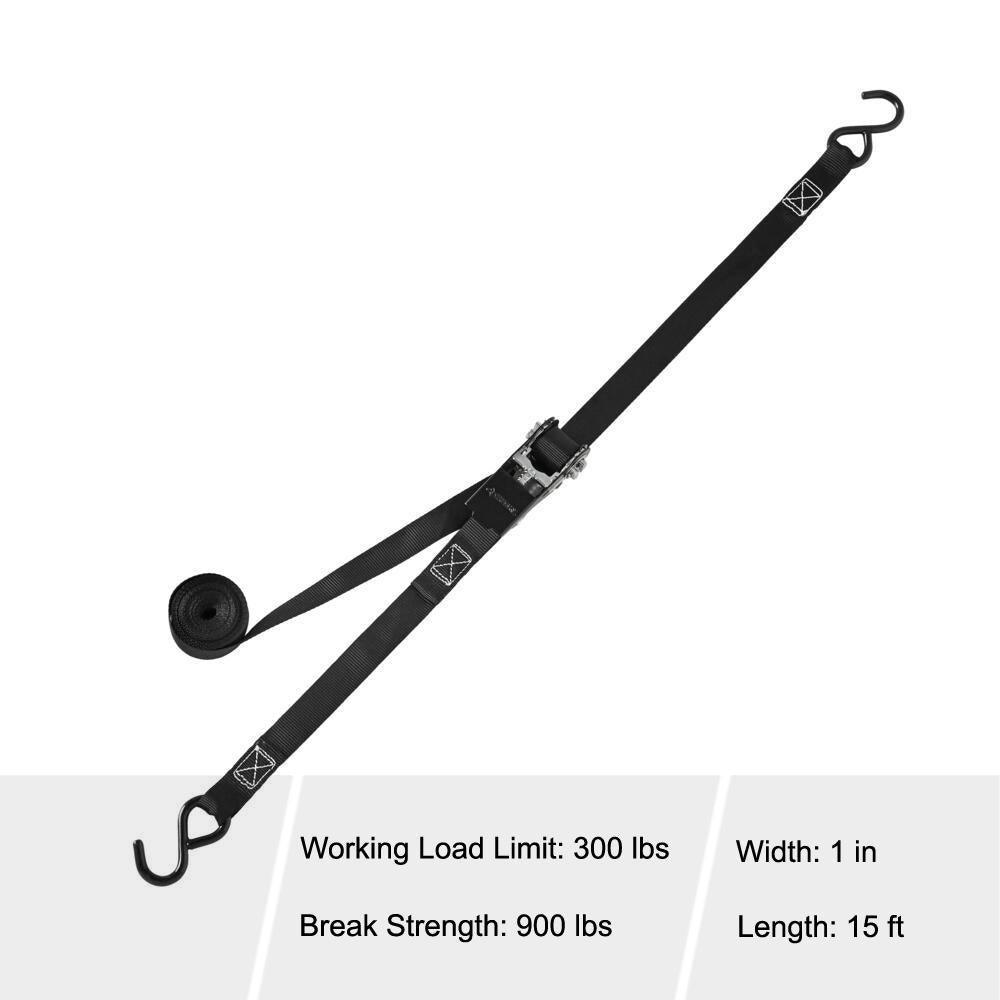 15 ft. x 1 in. Ratchet Tie Down with S-Hook - Super Arbor
