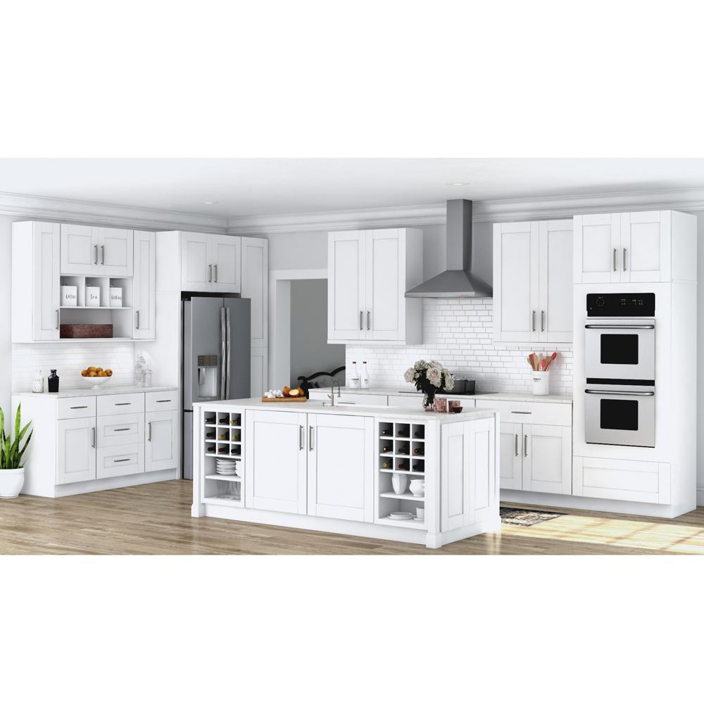 Shaker Assembled 24x30x12 in. Diagonal Corner Wall Kitchen Cabinet in Satin White