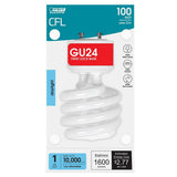 Philips 100-Watt Equivalent T3 A-Line Spiral CFL Light Bulb, Warm White (3500K)
