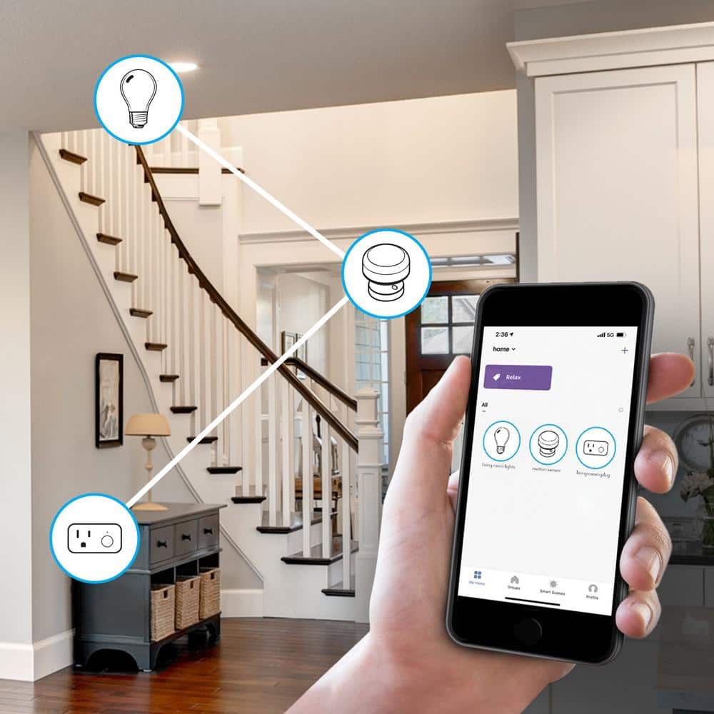 Feit Electric Rechargeable Battery-Powered Wi-Fi Smart Wireless Motion Sensor Alarm, Easy Setup - No Hub Required, White (12-Pack)