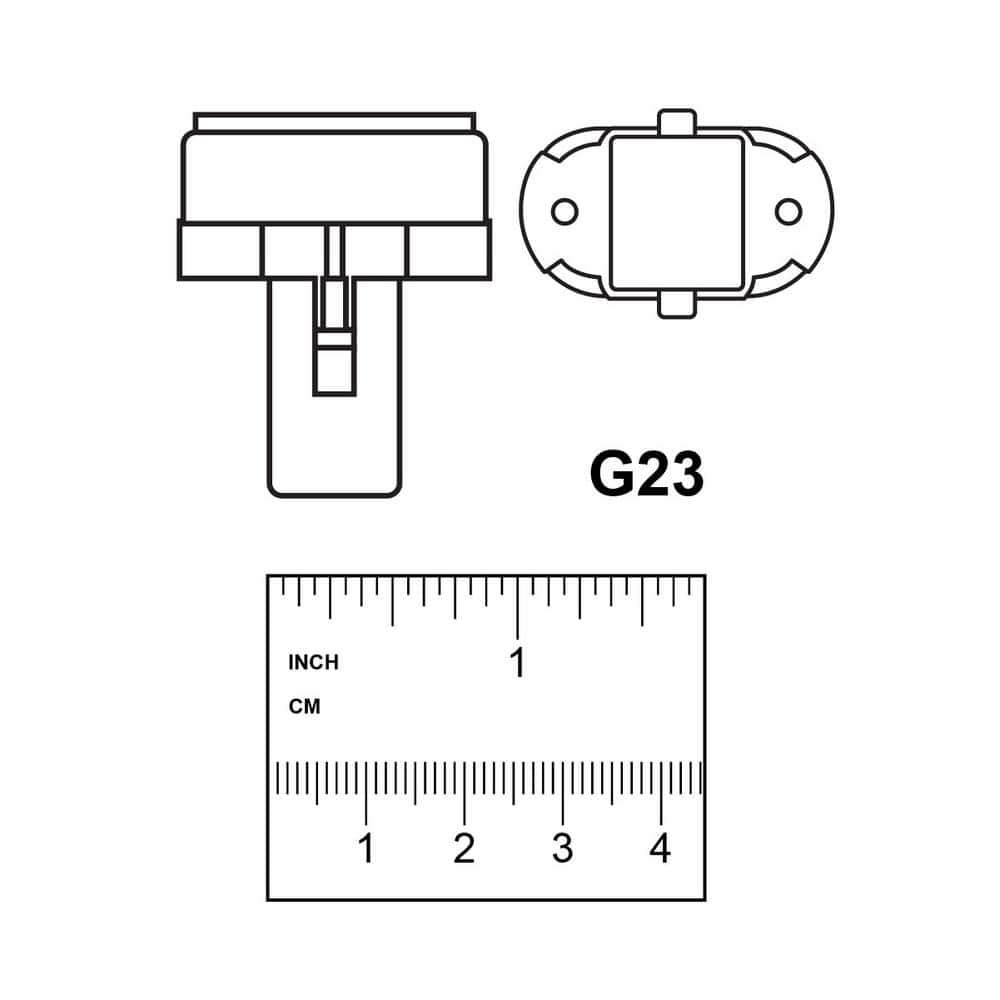 7-Watt Equivalent PL CFLNI Twin Tube 2-Pin G23 Base Compact Fluorescent CFL Light Bulb, Soft White 2700K (1-Bulb)