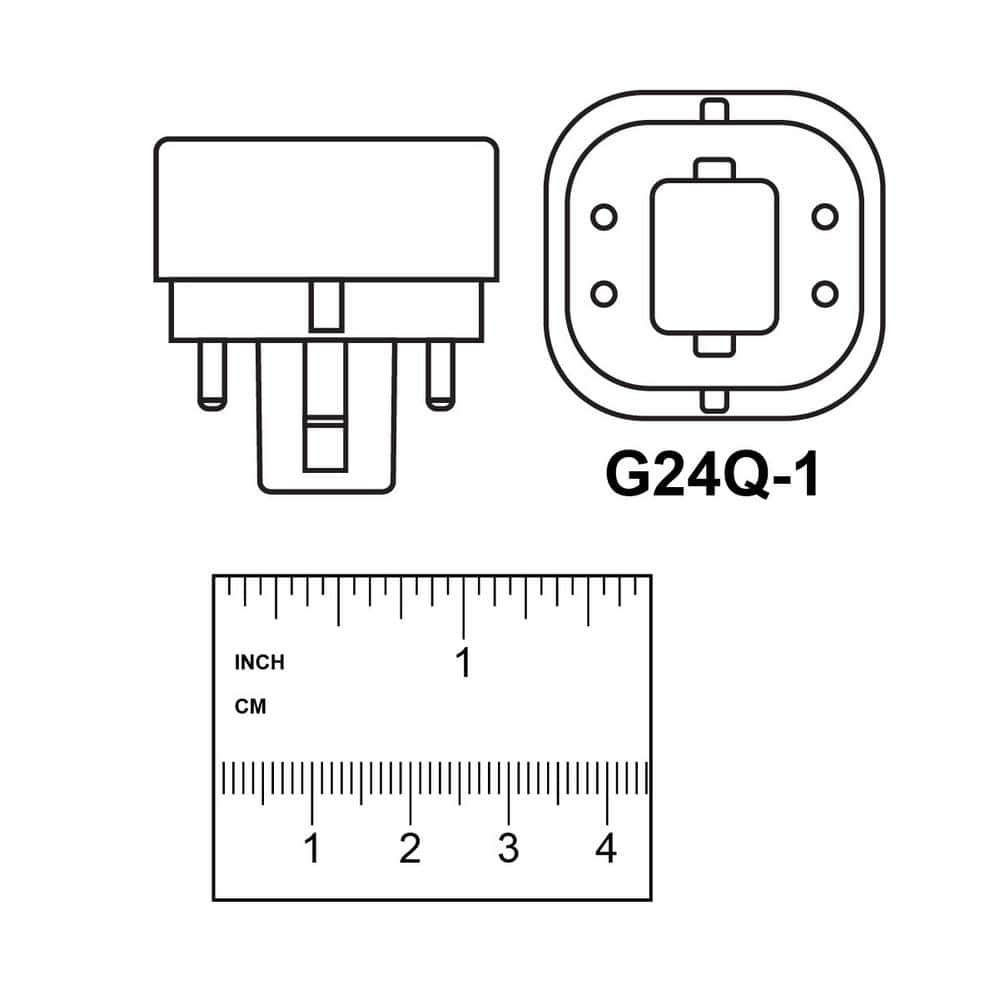 Feit Electric 13-Watt PL CFLNI Twin/Quad Tube 4-Pin G24Q-1 Base Compact Fluorescent Light Bulb, Soft White 2700K (1-Pack)