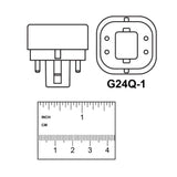 Feit Electric 13-Watt PL CFLNI Twin/Quad Tube 4-Pin G24Q-1 Base Compact Fluorescent Light Bulb, Soft White 2700K (1-Pack)