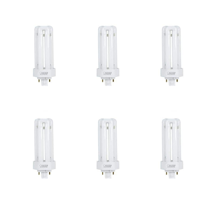 Feit Electric 26W PL Triple Tube CFL, 4‑Pin GX24Q-3 Base, Soft White 2700K (6-Pack)