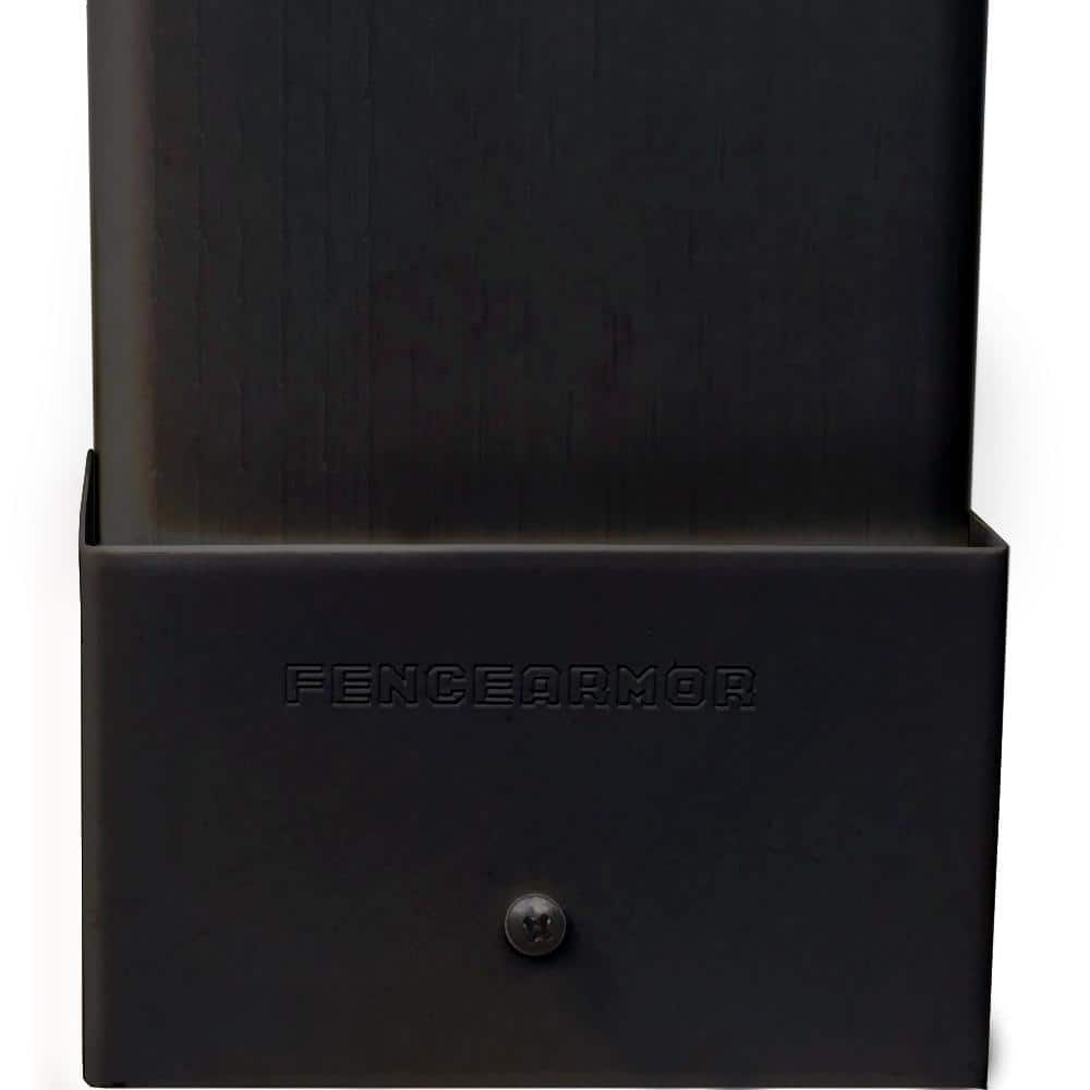 Fence Armor Black Demi Fence Post Guard 3.5 in. L x 3 in. H x .5 in D for Wood