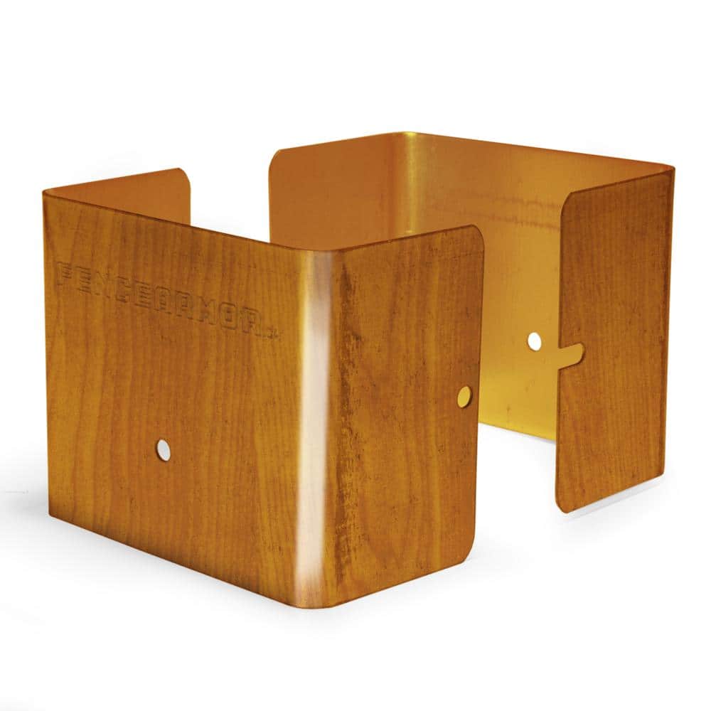 Fence Armor Redwood Fence Post Guard 3.5 in. L x 3.5 in. W x 3 in. H for Wood