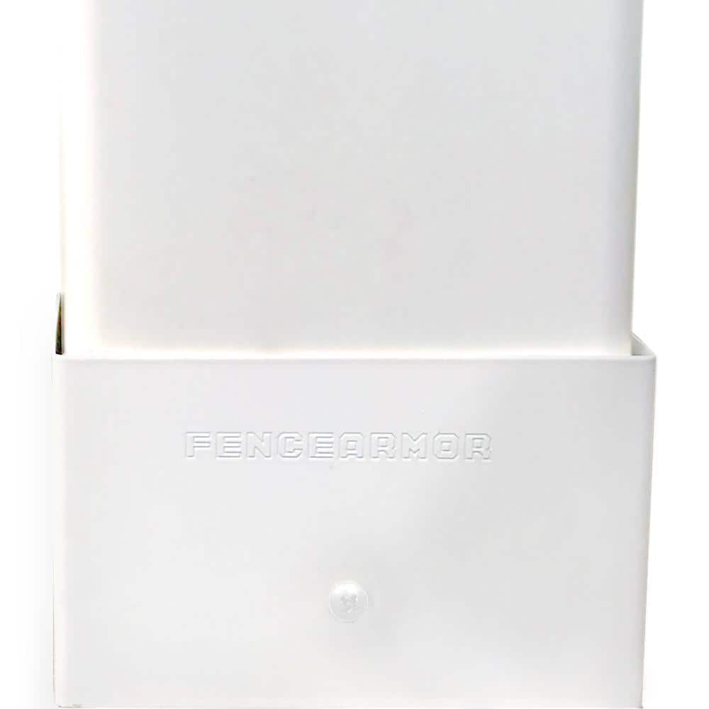 Fence Armor 5 in. L x 1/4 ft. H x 1/2 in. D White Demi Fence Post Guard for Wood or Vinyl