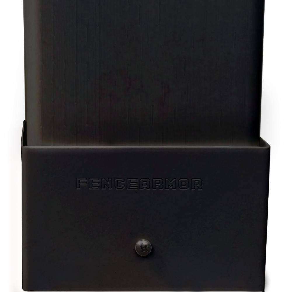 Fence Armor Black Demi Fence Post Guard 4.5 in. L x 3 in. H x .5 in. D for Wood