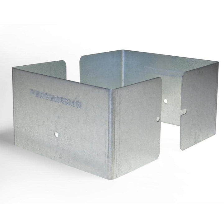 Fence Armor 6 in. L x 6 in. W x 1/4 ft. H Galvanized Steel Fence Post Guard for Wood or Vinyl