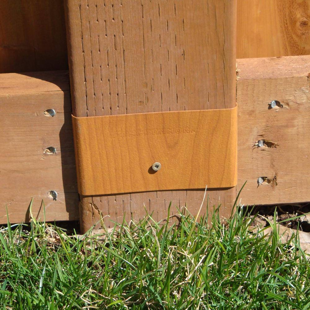 Fence Armor Redwood Demi Fence Post Guard 5.5 in. L x 3 in. H x .5 in. D for Wood