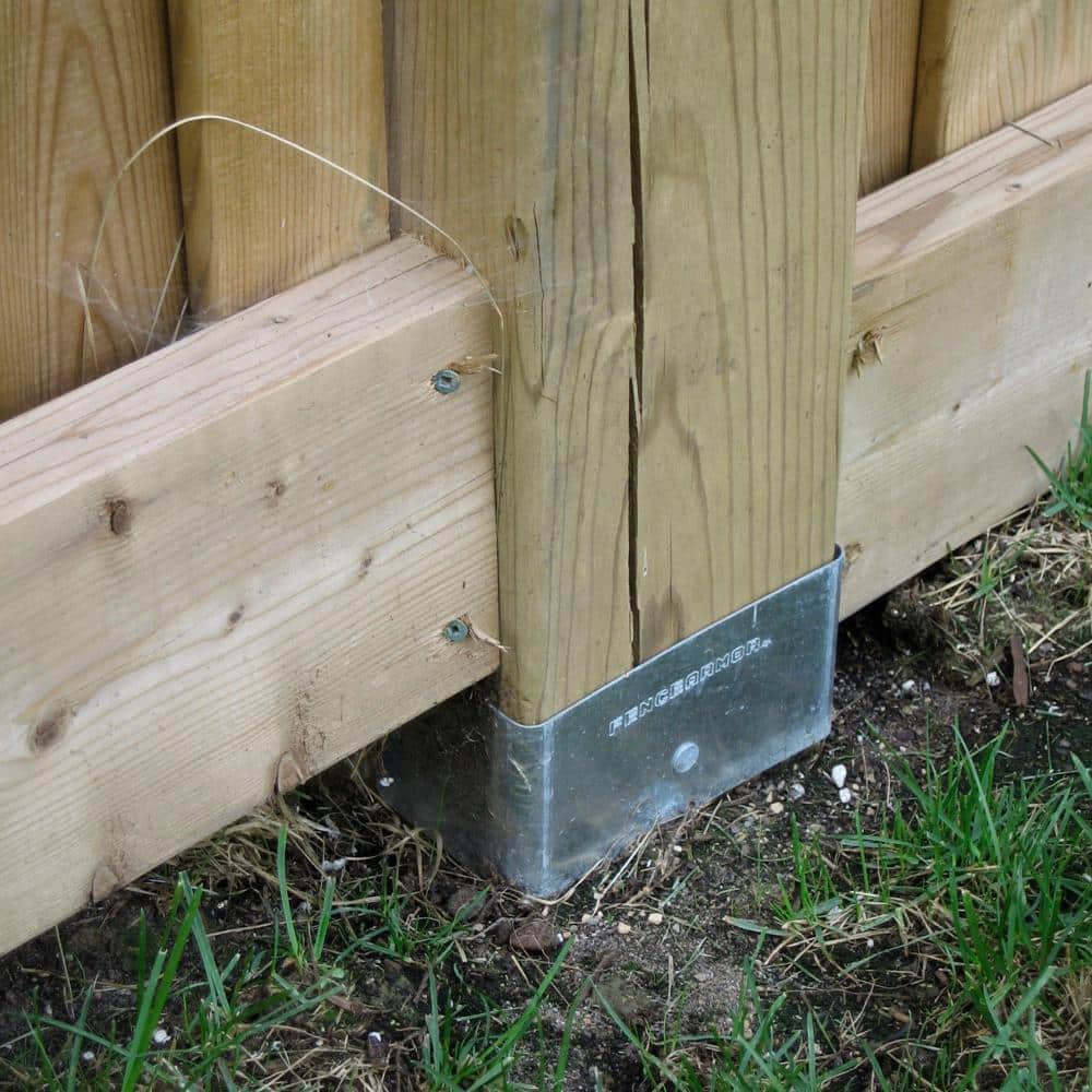 Fence Armor Galvanized Steel Fence Post Guard 5.5 in. L x 5.5 in. W x 3 in. H for Wood