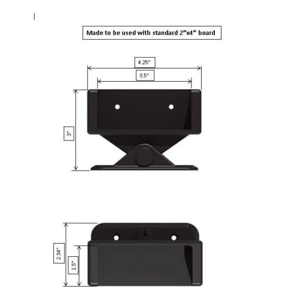 FENCE & DECK RITE 2 in. x 4 in. Adjustable Fence Brackets for Railings Reinforced Black Polypropylene (4-Pack)
