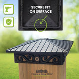 FENCE & DECK RITE Unique Design Post Caps Fits Standard 4 in. x 4 in. Posts Reinforced Black Polypropylene (4 Pieces)