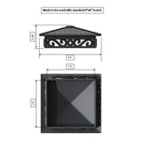 FENCE & DECK RITE Unique Design Post Caps Fits Standard 4 in. x 4 in. Posts Reinforced Black Polypropylene (4 Pieces)