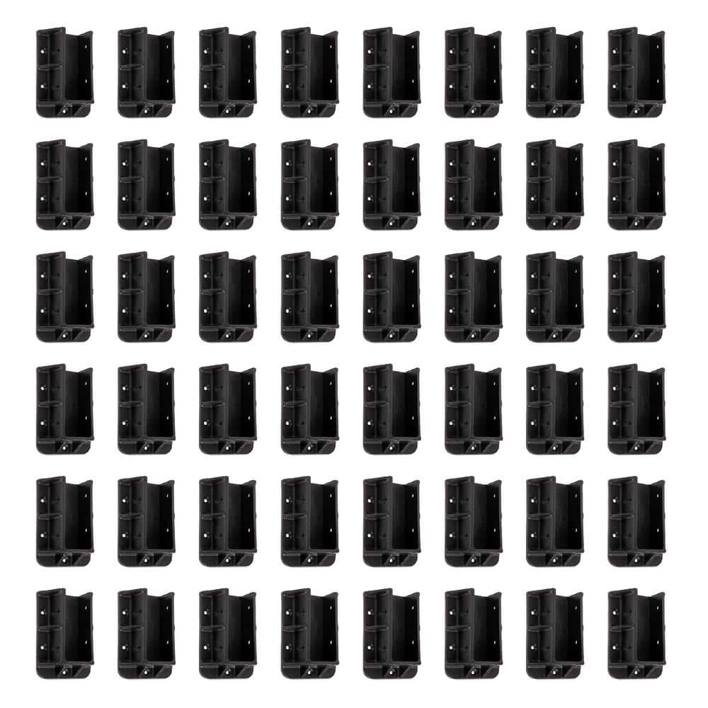 FENCE & DECK RITE 2 in. x 4 in. Sturdy Railing Hangers Fits Standard Railings, Reinforced Black Polypropylene (48-Piece)