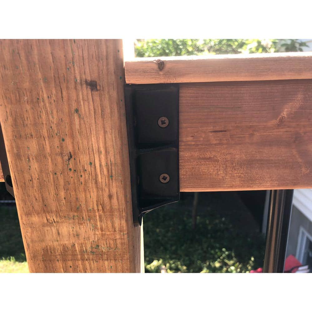 FENCE & DECK RITE 2 in. x 4 in. Sturdy Railing Hangers Fits Standard Railings Reinforced Black Polypropylene (8-Pieces)
