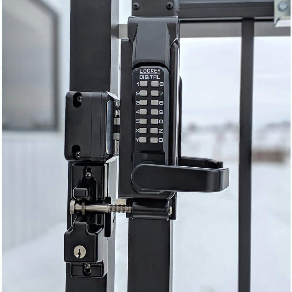GL2 Jet Black/Marine Grade Double Combination Mechanical Surface Mount Gate Lock