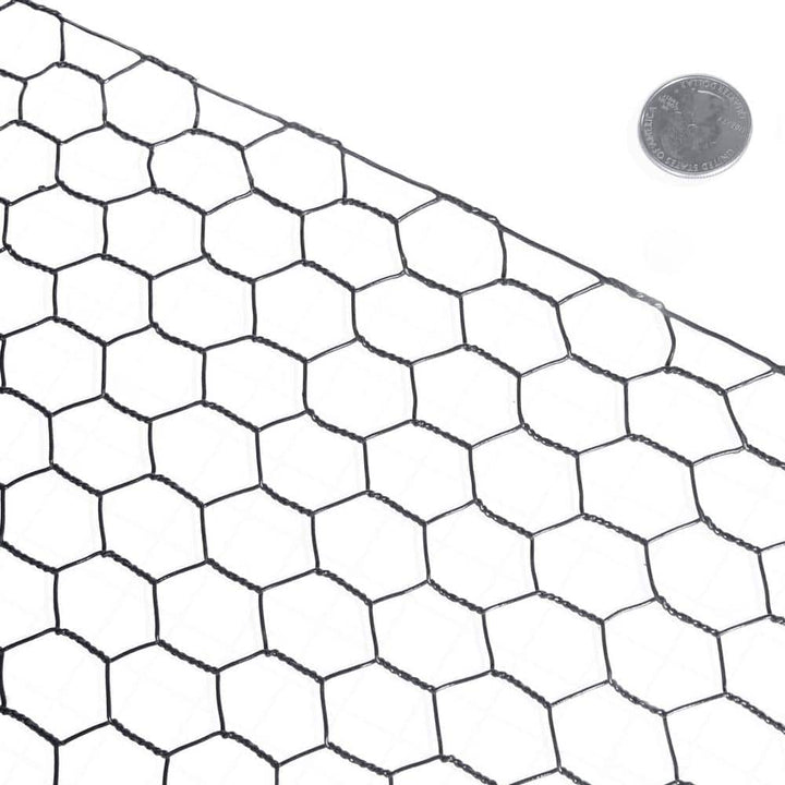 Fencer Wire 3 ft. x 150 ft. 16-Gauge Black PVC Coated Poultry Netting with 1.5 in. Mesh