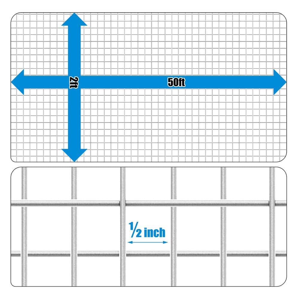 Fencer Wire 1/2 in. x 2 ft. x 50 ft. 19-Gauge Hardware Cloth