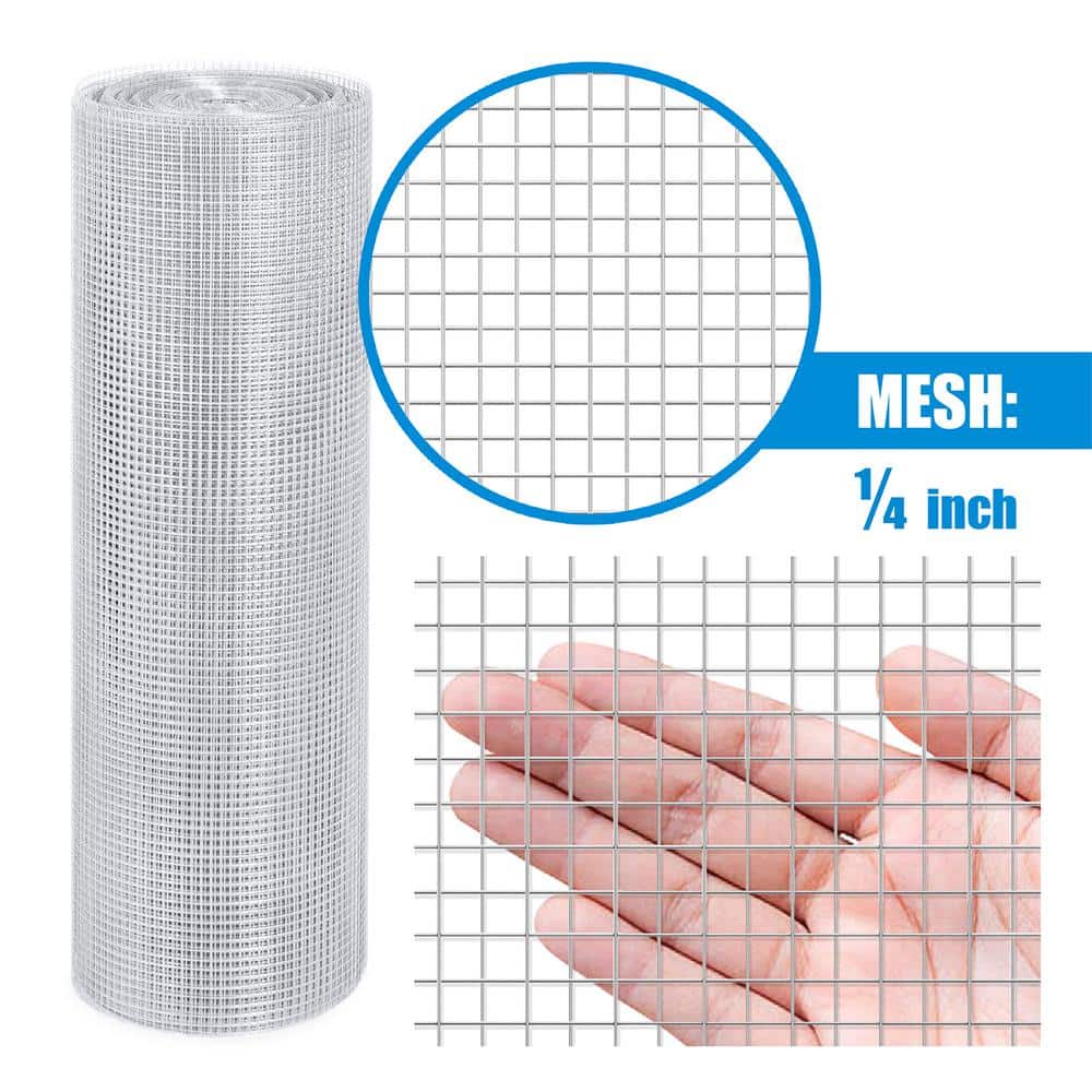 Fencer Wire 1/4 in. x 3 ft. x 100 ft. 23-Gauge Hardware Cloth, Hot-Dip Galvanized After Welding, Heavy-Duty Welding Fencing