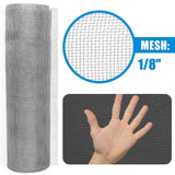 Fencer Wire 1/8 in. x 2 ft. x 100 ft. 27 Gauge Hardware Cloth, Galvanized Steel Wire Rolled Woven, Keeping Out of Insects