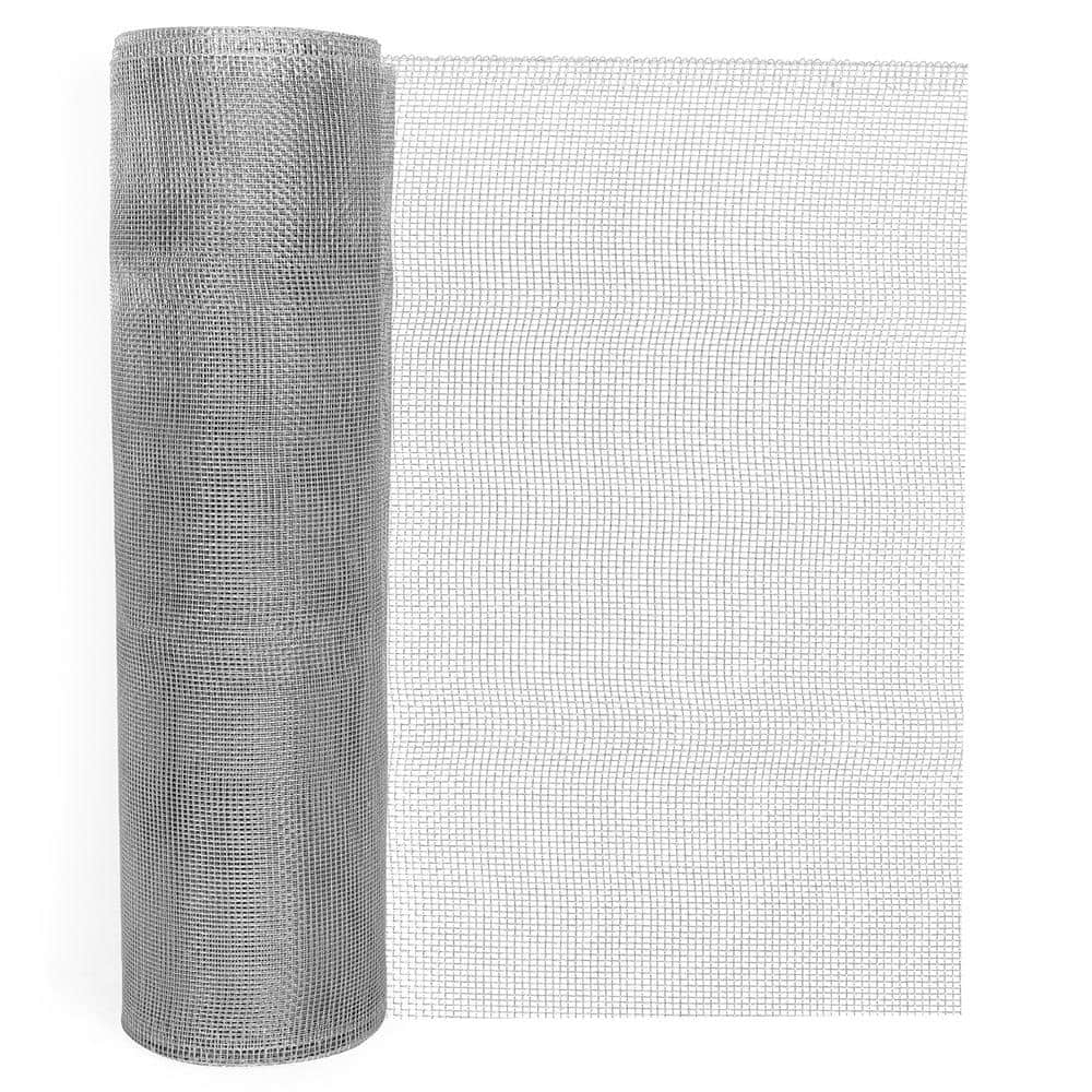 Fencer Wire 1/8 in. x 2 ft. x 100 ft. 27 Gauge Hardware Cloth, Galvanized Steel Wire Rolled Woven, Keeping Out of Insects