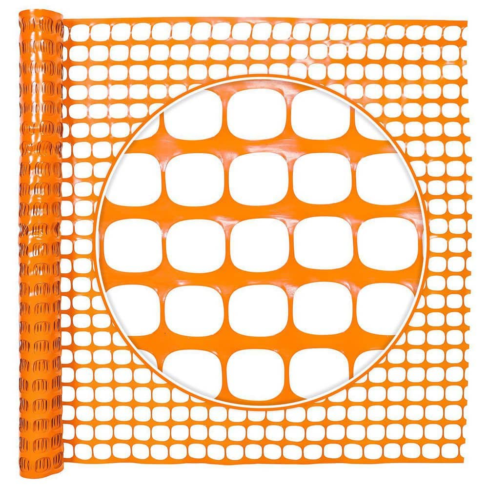 Fencer Wire 4 ft. x 100 ft. Outdoor Snow Fence, Plastic Safety Mesh, Temporary Garden Netting for Poultry in Orange