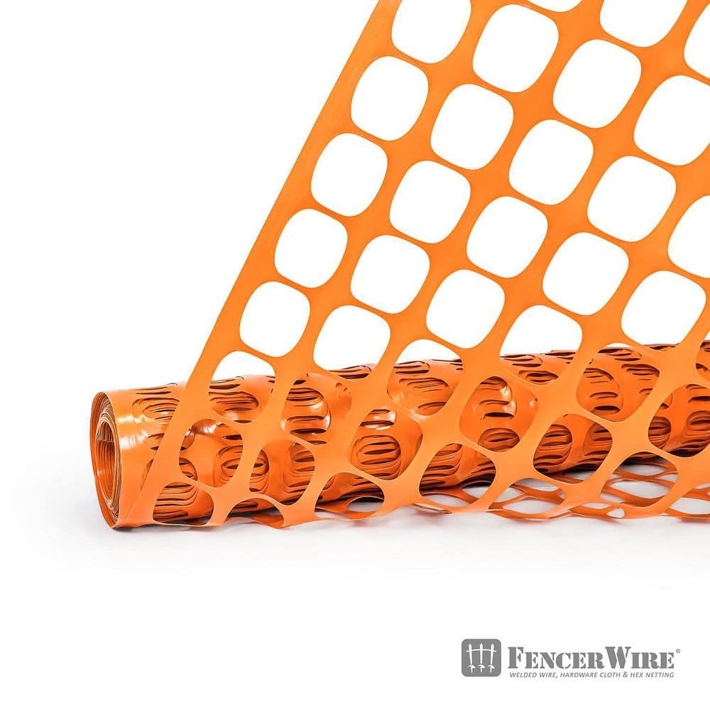 Fencer Wire 4 ft. x 100 ft. Outdoor Snow Fence, Plastic Safety Mesh, Temporary Garden Netting for Poultry in Orange