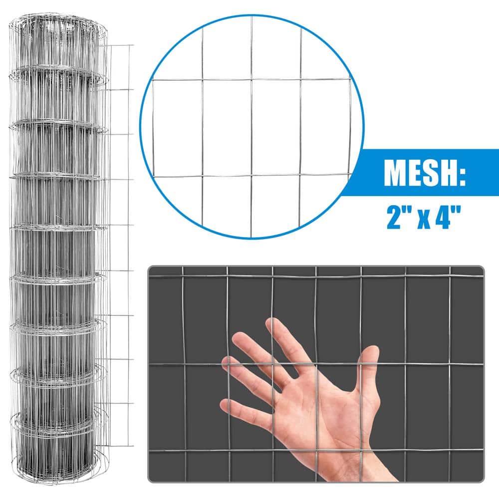 Fencer Wire 3 ft. x 50 ft. 14-Gauge Welded Wire Fence with Mesh 2 in. x 4 in.
