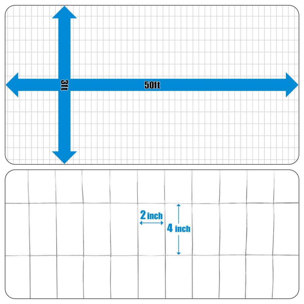 Fencer Wire 3 ft. x 50 ft. 14-Gauge Welded Wire Fence with Mesh 2 in. x 4 in.