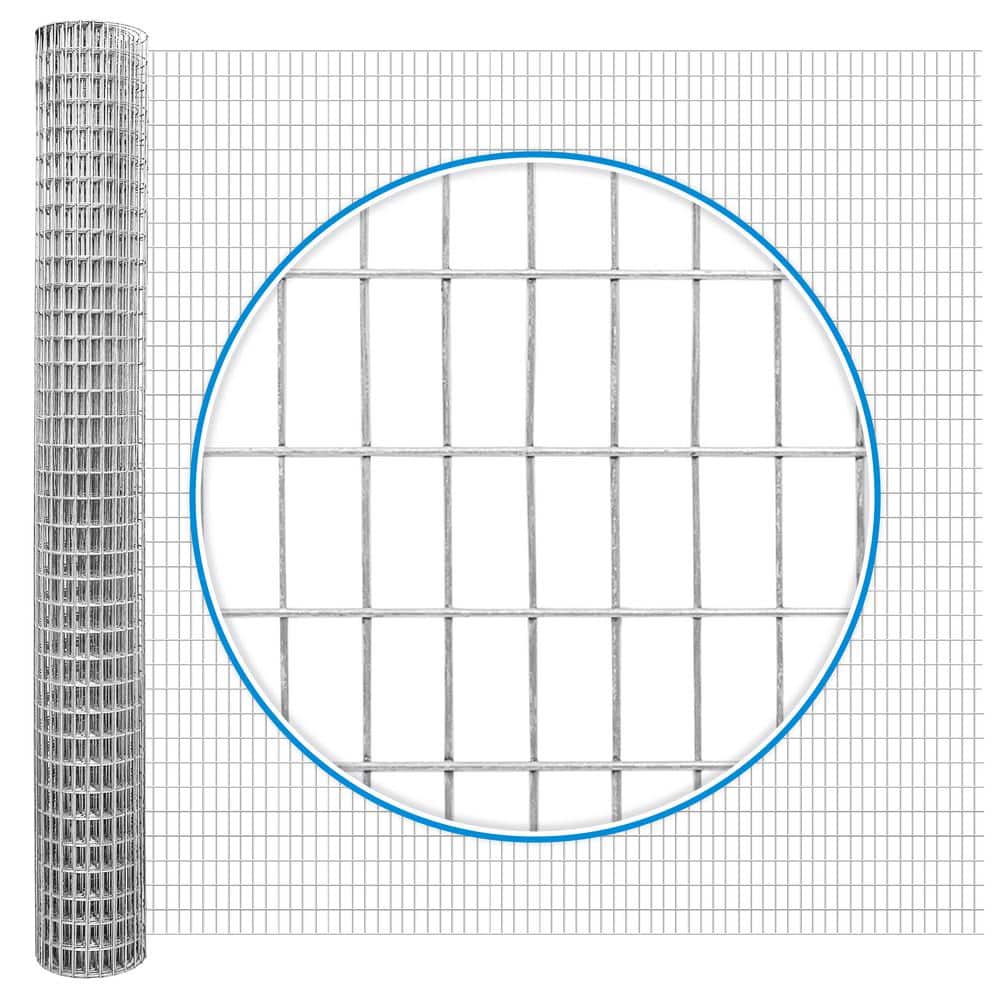 Fencer Wire 3 ft. x 25 ft. 16-Gauge Welded Wire Fence, Mesh Size 1/2 in. x 1 in. Multiple Use Galvanized Welded Wire Roll