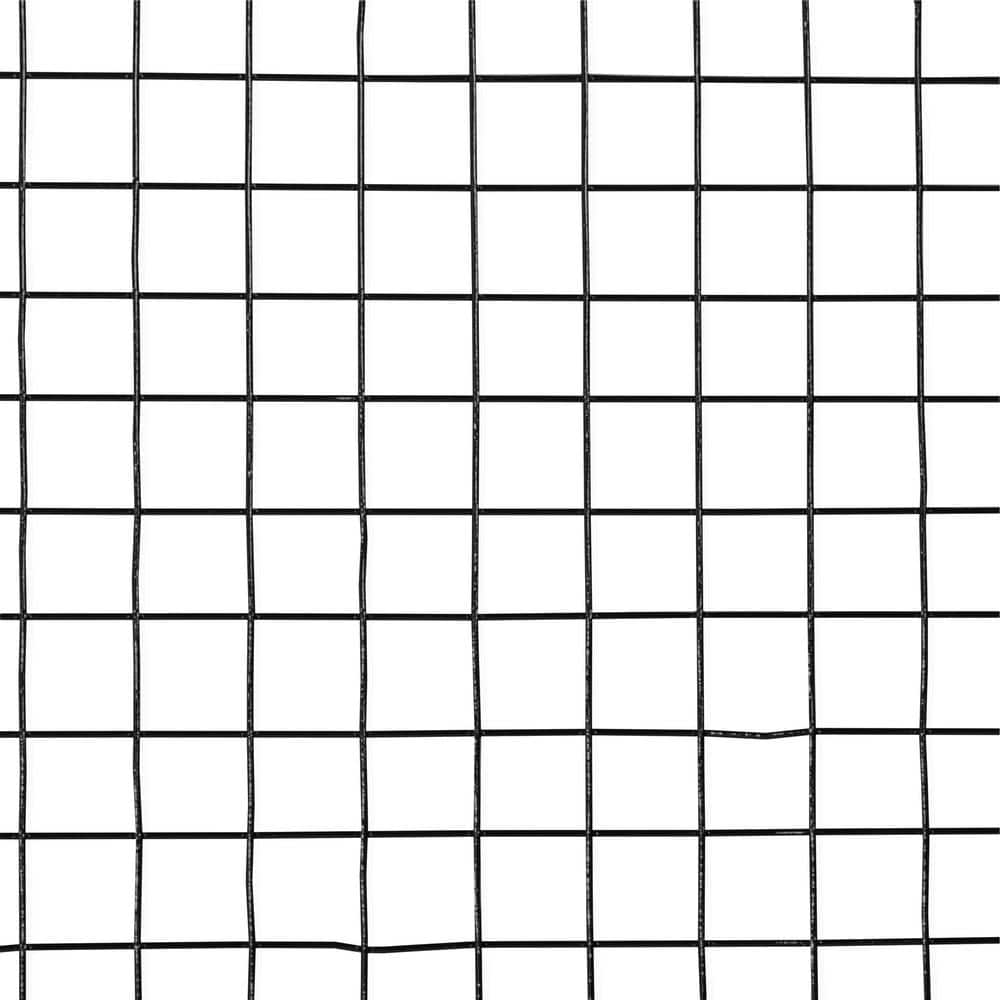 Fencer Wire 4 ft. x 50 ft. 14-Gauge Black PVC Coated Welded Wire Fence with Mesh Size 1 in. x 1 in.