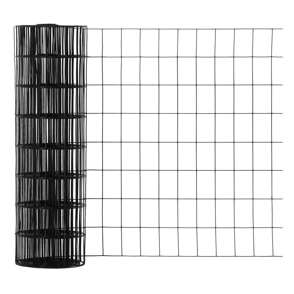 Fencer Wire 3 ft. x 50 ft. 16-Gauge Black Vinyl Coated Welded Wire Fence with 3 in. x 2 in. Mesh, Black Garden Welded Mesh